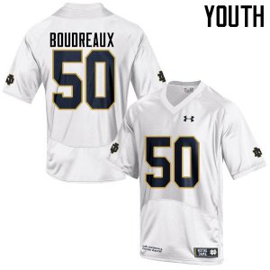 Notre Dame Fighting Irish Youth Parker Boudreaux #50 White Under Armour Authentic Stitched College NCAA Football Jersey FEG6499ZL